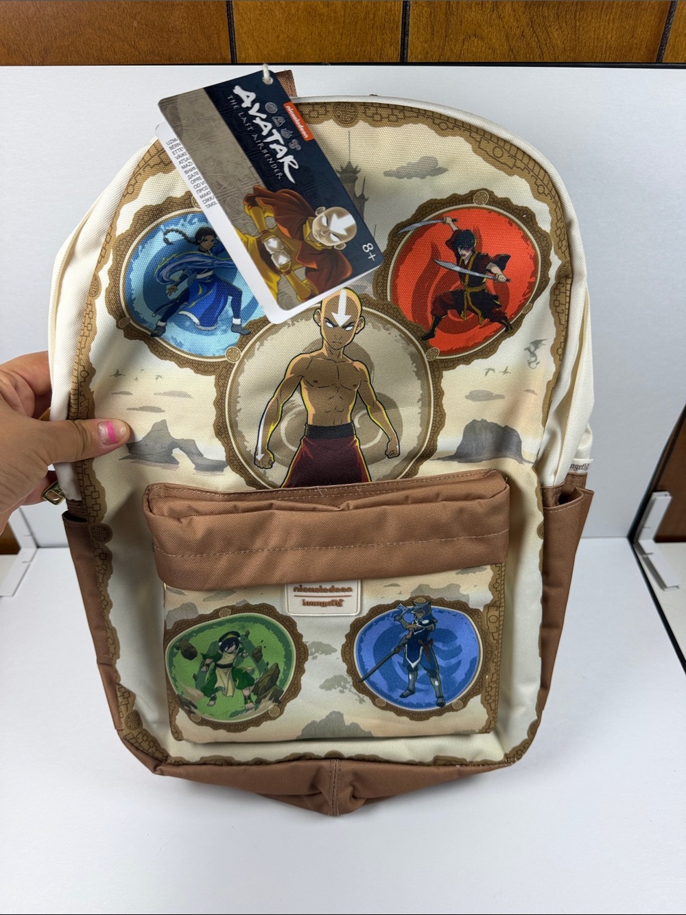 Nickelodeon Avatar The Last Airbender Beige & Brown Character Backpack